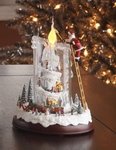 Santa Mountain Top Candle Music Box #96012